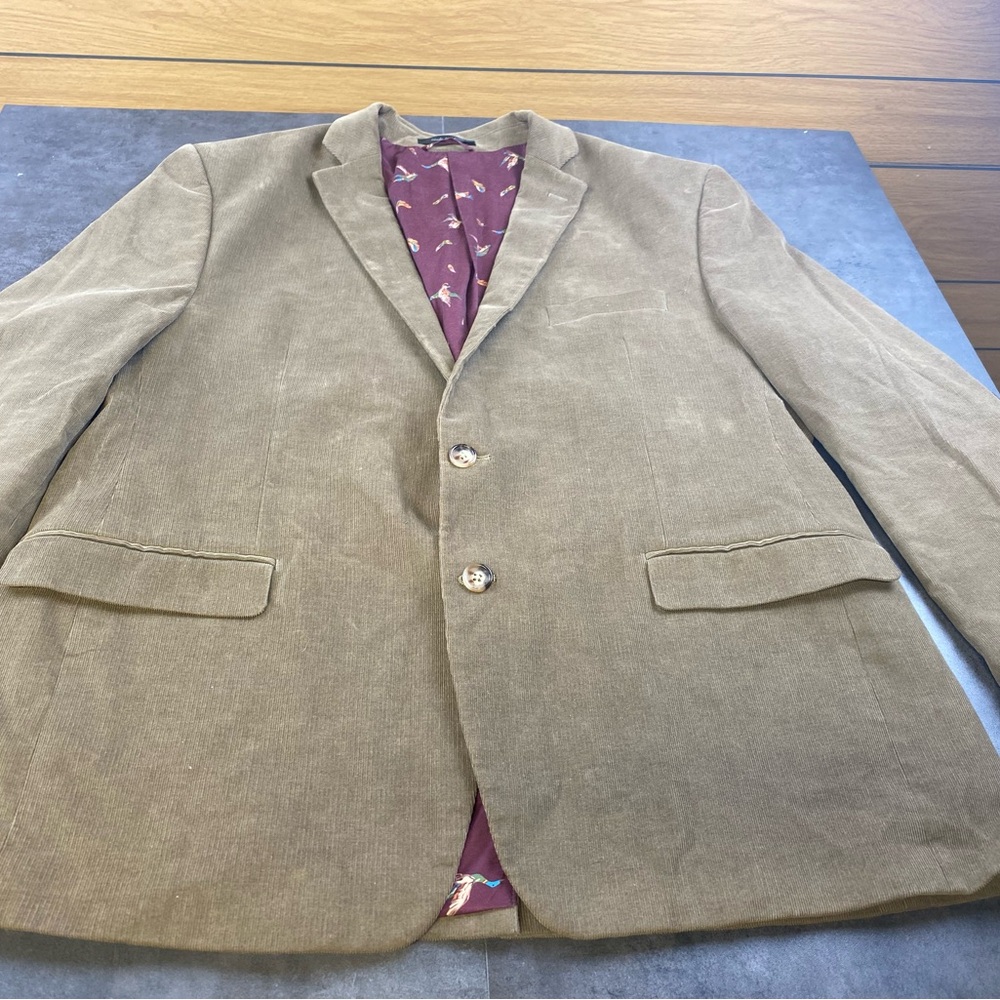 Lauren Ralph Lauren Men’s Tan Corduroy Sport Coat/Blazer Duck Lining Size 46R